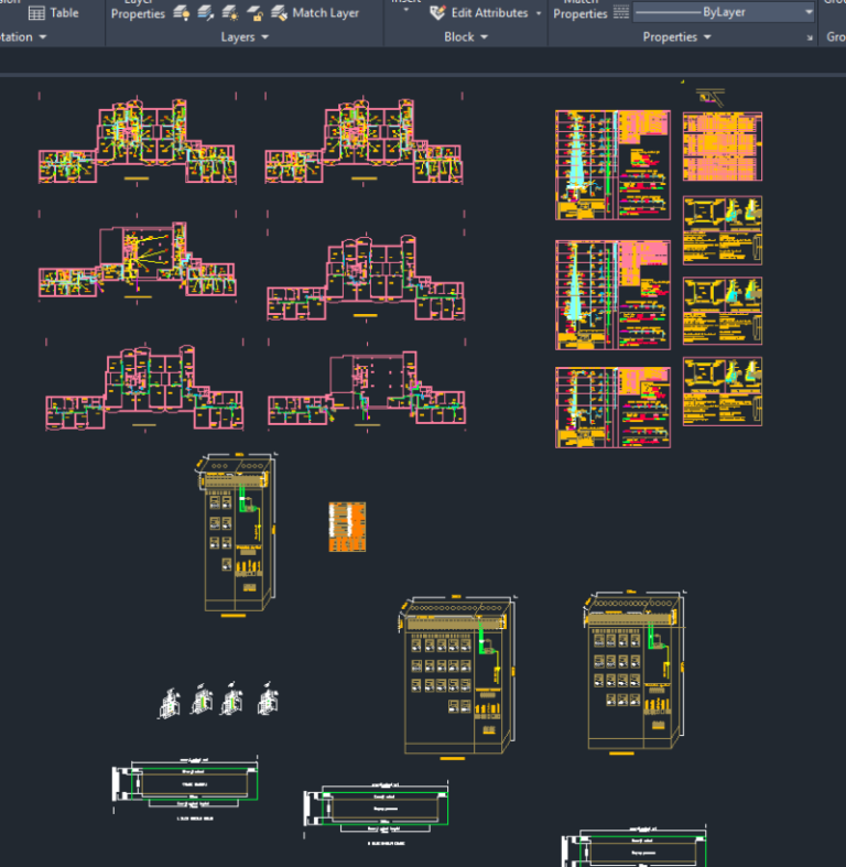Autocad elektrik tesisat projesi ( 6 katlı bina tam set ).png
